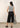 Black cotton capri, back view