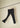 Black flare pants, on a hanger