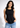 Black textured sleeveless top for women, front view