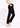 Black cotton straight pants for women, side view