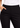 Waistband and side pocket close-up, black straight pants