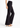 Black textured trousers for women, side view