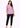 Blush lilac V-neck top with black trousers, full-length look