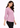 Blush lilac textured V-neck top, angled front view
