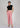 Blush pink cotton trousers, full-length view