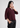 Burgundy plum textured shirt top, angled side view
