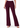 Burgundy plum wide leg trousers for women, textured fabric