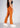 Caramel flare pants, side view