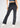 Charcoal flare pants, back view
