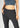 Charcoal flare pants, waistband close-up