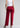 Cherry red wide leg trousers for women, back view