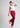 Model in cherry red wide leg trousers, side pose
