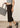 Cocoa brown cotton capri, styled with a handbag