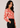 Coral floral work top, angled front view