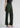 Dark olive pintuck trousers, angled front view
