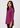 Deep raspberry shirt collar top, side view facing left