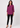 Deep raspberry shirt top with black trousers, full length