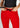 Deep red cotton legging, waistband close-up