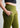 Dusk olive bootcut pants, waistband close-up