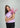 Dusty lavender everyday top, model holding flowers