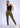 Earthy olive cotton legging, full-length view