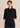 Flurr black bow tie neck top, front view