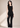 Flurr Black Essential Cotton Top for women, front view full-length lookshot showcasing the fitted silhouette and sleeveless design