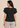 Flurr black Pearl Pleat Top with flutter sleeves back view