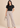 Flurr black Pearl Pleat Top with pleat detailing and flutter sleeves front lookshot