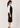 Flurr black pencil skirt for women, right side view showcasing its fitted silhouette and sleek straight cut