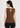 Flurr Brown Essential Cotton Top for women, back view showcasing the clean silhouette and comfortable fitted design
