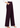 Flurr burgundy Korean pants angled front view with pleated waist and wide-leg fit