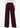 Flurr burgundy Korean pants back view with high waistband, belt loops