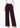 Flurr burgundy Korean pants close-up showing high waist, pleat detailing and side pockets