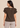 Flurr chocolate brown Pearl Pleat Top with flutter sleeves back view