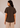 Flurr chocolate brown tulip sleeves top, back view