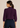 Flurr dark purple bow tie neck top, back view