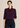 Flurr dark purple bow tie neck top, front view