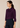 Flurr dark purple bow tie neck top, left side view