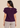 Flurr dark purple Pearl Pleat Top with flutter sleeves back view