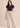 Flurr dark purple Pearl Pleat Top with pleat detailing and flutter sleeves front lookshot