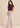 Flurr dark purple Pearl Pleat Top with flutter sleeves left side view