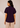 Flurr dark purple tulip sleeves top, back view