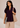 Flurr dark purple tulip sleeves top, front view