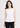Flurr Essential Cotton Top for women, front close-up highlighting the round neckline, smooth cotton fabric and fitted silhouette
