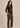 Flurr brown Mira asymmetrical top for women right side view, asymmetrical hem detail