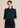Flurr teal blue bow tie neck top, front view