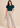 Flurr teal blue Pearl Pleat Top with pleat detailing and flutter sleeves front lookshot