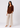 Flurr women’s chestnut brown pure linen top front view