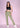 Golden olive flare pants, full-length view